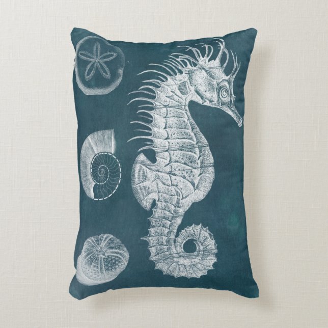 Cojín Decorativo Azure Seahorse Study I (Frente (Vertical))