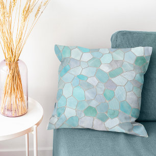 Cojín Decorativo Azure Verdigris Mosaic
