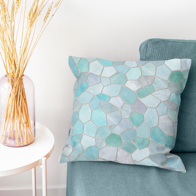 Cojín Decorativo Azure Verdigris Mosaic (Subido por el creador)