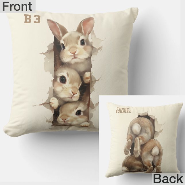 Cojín Decorativo B3 Three Bunnies 3D Illusion  (Subido por el creador)