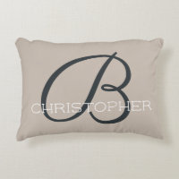 B inicial moderna personalizada en tono taupe