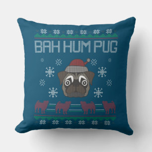 Cojín Decorativo Ba Ham Pug Navidades feos Navidades feos suéter