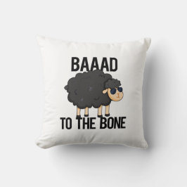 Cojín Decorativo Baaad To The Bone Funny Black Sheep Pun