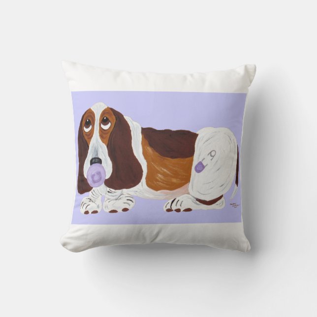 Cojín Decorativo Baby Basset Hound  (Anverso)