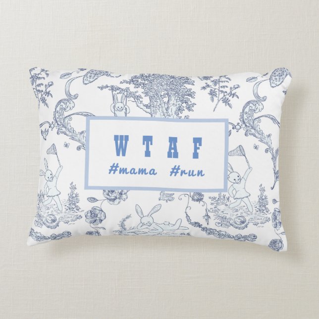 Cojín Decorativo Baby Blue Toile Bunny Rabbit (Reverso)