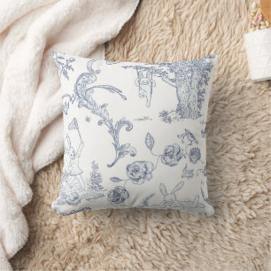 Cojín Decorativo Baby Blue Toile Bunny Rabbit Playground