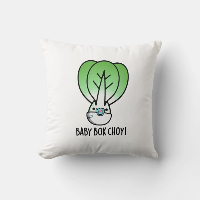 Cojín Decorativo Baby Bok Choy Funny Veggie Pun (Anverso)