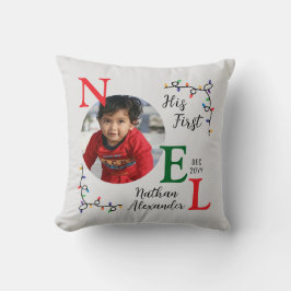 Cojín Decorativo Baby Boy First Christmas Festive First Noel Photo