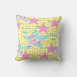 Cojín Decorativo Baby Cowgirl Rodeo Star Yellow Check