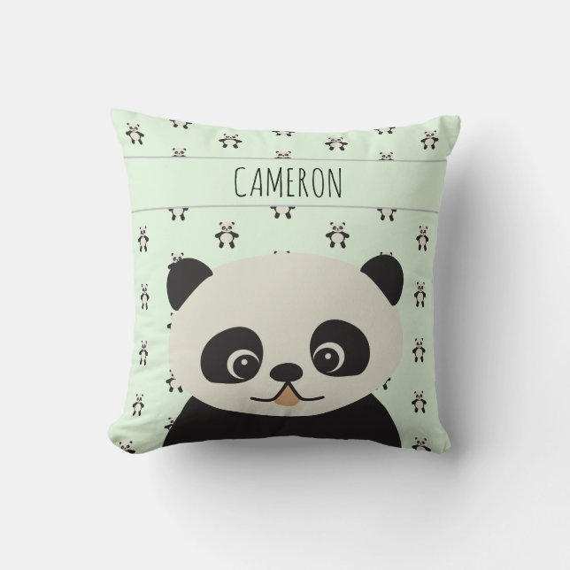 Cojín Decorativo Baby Cute Panda oso Verde Personalizado (Anverso)