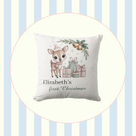 Cojín Decorativo Baby Deer Christmas Personalized Reindeer Holiday