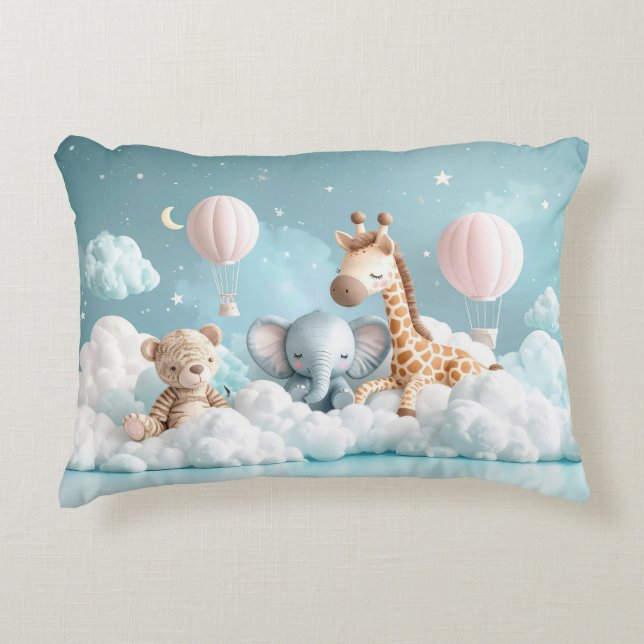 Cojín Decorativo Baby Giraffe con todos sus amigos (Anverso)