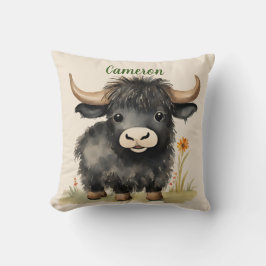 Cojín Decorativo Baby Highland Cow Neutral Personalizado