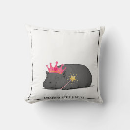 Cojín Decorativo Baby Hippo Princess-Cotton Cushion-Customizable