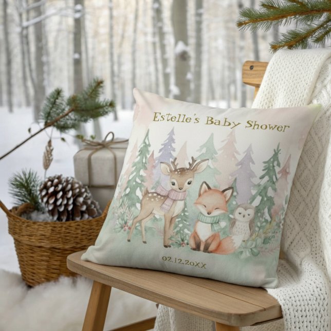 Cojín Decorativo Baby It's Cold Outside Cute Winter Woodland (Subido por el creador)