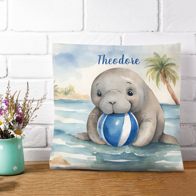 Cojín Decorativo Baby Manatee Boys Personalizados (Subido por el creador)