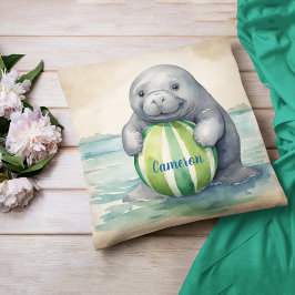 Cojín Decorativo Baby Manatee Personalizado Neutral