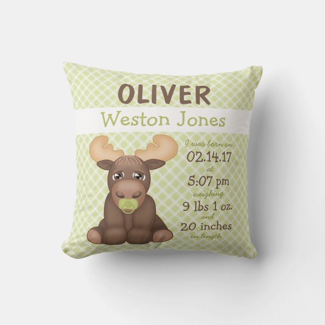 Cojín Decorativo Baby Moose Nursery Keepsake (Anverso)