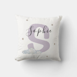 Cojín Decorativo Baby Nursery Throw Pillow Custom Name Initial