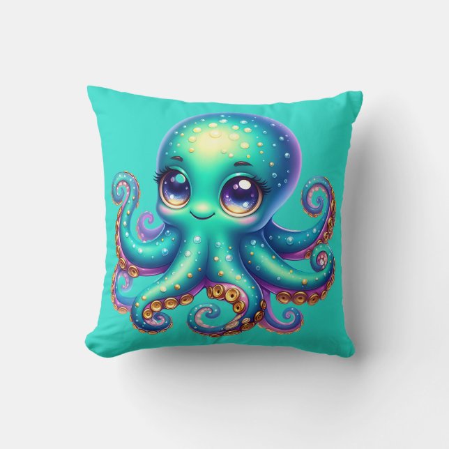 Cojín Decorativo "Baby Octopus Ocean Fun" (Anverso)
