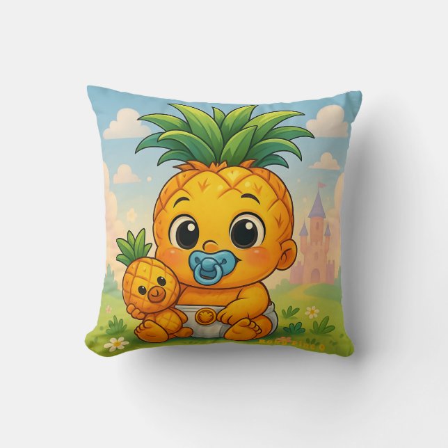 Cojín Decorativo Baby Pine O — The Cutest Pineapple in the Empire! (Anverso)