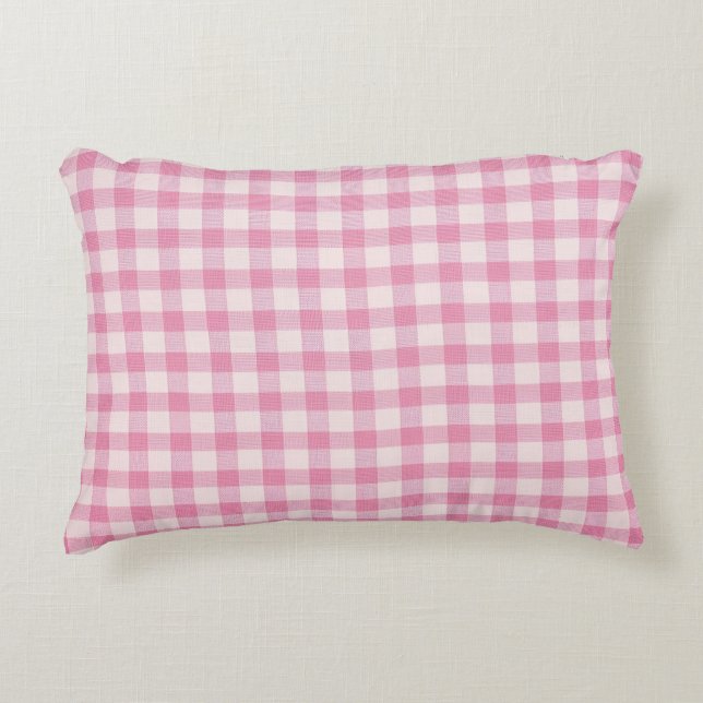 Cojín Decorativo Baby Pink Gingham (Anverso)