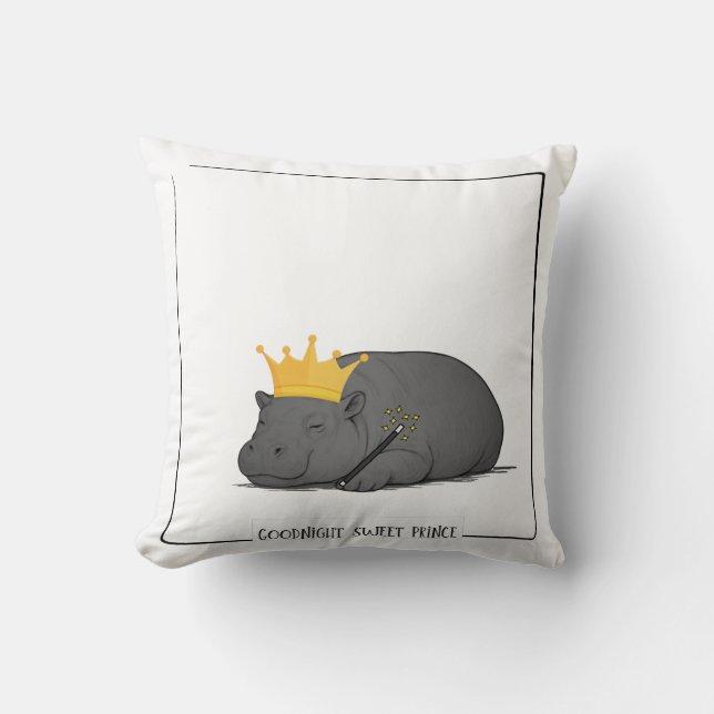 Cojín Decorativo Baby Pygmy Hippo - Goodnight Sweet Prince Cushion (Anverso)