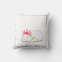 Cojín Decorativo Baby Pygmy Hippo Princess Throw Pillow