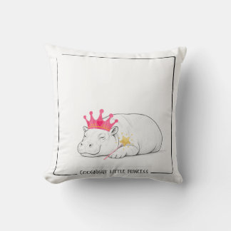 Cojín Decorativo Baby Pygmy Hippo Princess Throw Pillow