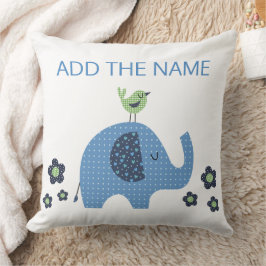 Cojín decorativo Baby Shower Blue Boy Cute Elephan