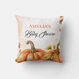 Cojín Decorativo Baby Shower de acuarela de la bomba de otoño