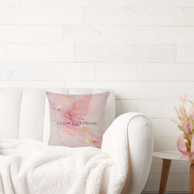 Cojín Decorativo Baby Shower Gold Rubor Pink Birds (Sofá)