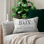 Cojín Decorativo Baby Shower Jungle Animal Botanical<br><div class="desc">Perfecto para las parejas con temática de la jungla o para que su madre sea una almohada de lanzamiento de ducha de bebé. Una plantilla de animal safari para niños salvajes, tranquilos y elegantes con una jirafa, efecto oro y hojas de palma verde con tipografía popular que puede cambiar completamente...</div>
