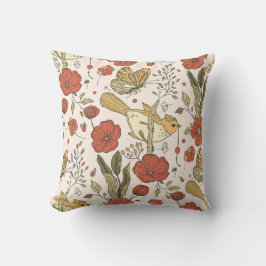 Cojín Decorativo Baby Shower | Mariposas y flores poéticas