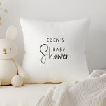 Cojín Decorativo Baby Shower Neutral Simple Moderno<br><div class="desc">Celebre su pequeña habitación con nuestra moderna y sencilla ducha neutra con chorro de agua, con un minimalista diseño blanco y negro, moderno y bonito. Con su estética limpia e inspirada en el boho, la atmósfera contemporánea y neutral en cuanto a género es perfecta para dar la bienvenida a un...</div>