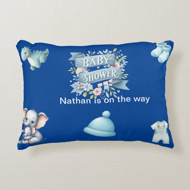 Cojín Decorativo Baby Shower para un niño (Anverso)