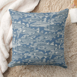 Cojín Decorativo bacalao del Atlántico denim cobalto