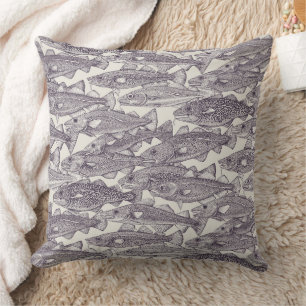 Cojín Decorativo bacalao del Atlántico morera fuerte blanco