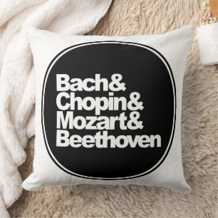 Cojín Decorativo Bach y Chopin y Mozart y Beethoven