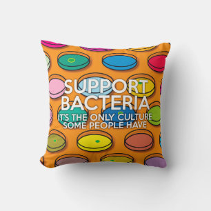Cojín Decorativo BACTERIAS DE APOYO Diversión Ciencia Médica
