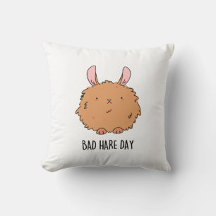Cojín Decorativo Bad Hare Day Funny Rabbit Pun