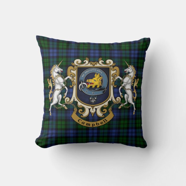 Cojín Decorativo Badge Campbell Clan y Tartán (Anverso)