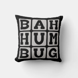 Cojín Decorativo Bah Humbug, Sentimiento Anti-Navideño