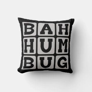 Cojín Decorativo Bah Humbug, Sentimiento Anti-Navideño