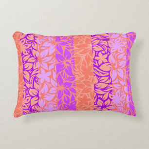 Cojín Decorativo Bahía de Moloaa Hibisco Hawaiano Reversible a Raya