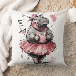 Cojín Decorativo Baila Como Si Nadie Estuviera Mirando Hipopótamo d