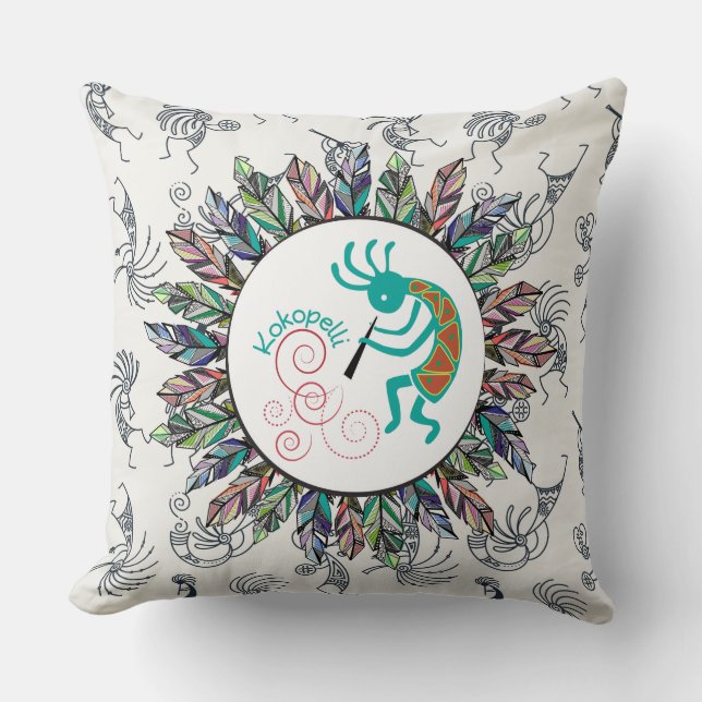 Cojín Decorativo Bailador de Kokopelli (Anverso)