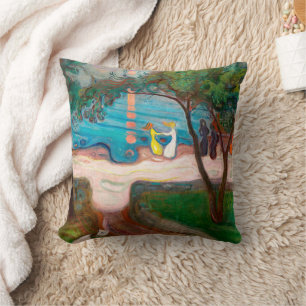Cojín Decorativo Bailando en una orilla   Edvard Munch  