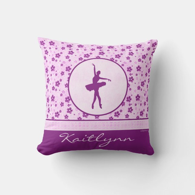 Cojín Decorativo Bailarín de ballet personalizado Purple Heart (Anverso)