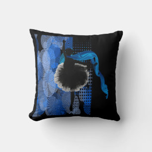 Cojín Decorativo Bailarín De Ballet Sobre Pillow De Fondo Negro Y A